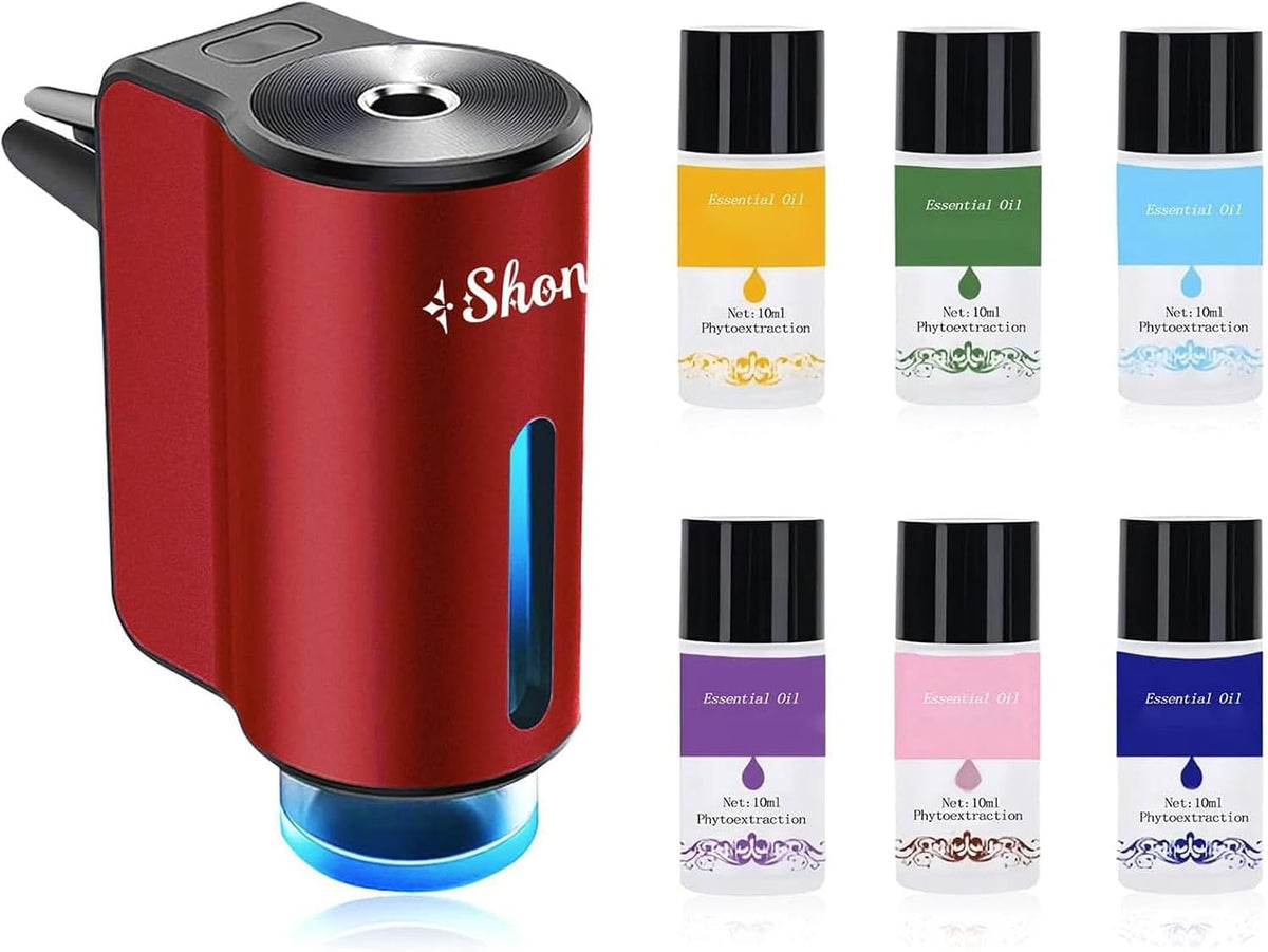 Smart Car Air Freshener Diffuser,Car Aroma Diffuser Air Freshener Spray Automatic with 6PCS Cologne Aromatherapy Oil