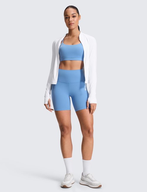 CRZ YOGA Biker Shorts - ButterLuxe High Waisted Spandex for Yoga & Running | 6" Length