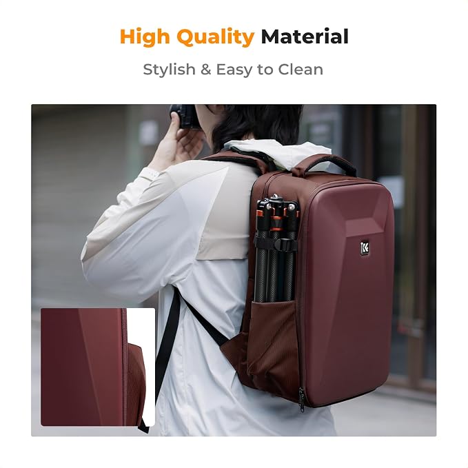 K&F CONCEPT Camera Backpack, Hardshell Photography DSLR Camera Bag