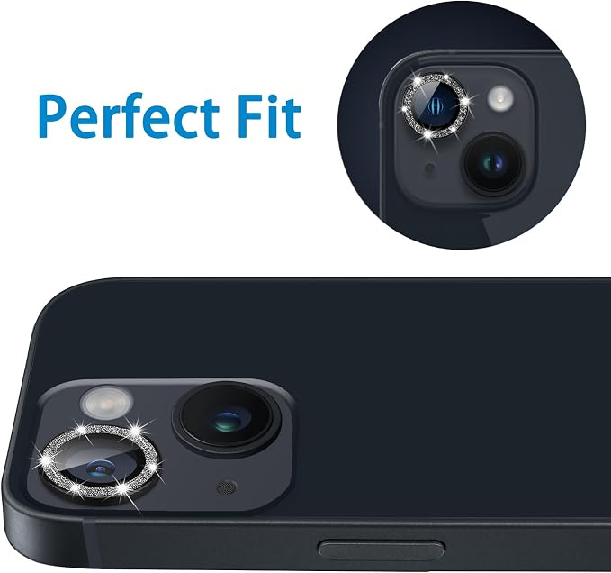 for iPhone 15 & iPhone 15 Plus Camera Lens Protector, Bling Glitter Diamond