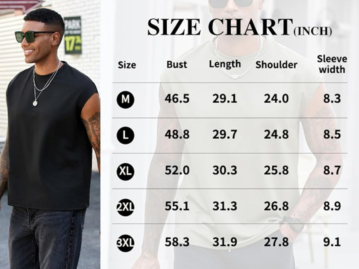 Skiennix Men's Sleeveless Workout Tank Top - Oversized Muscle Tee for Gym | Casual Crew Neck Design