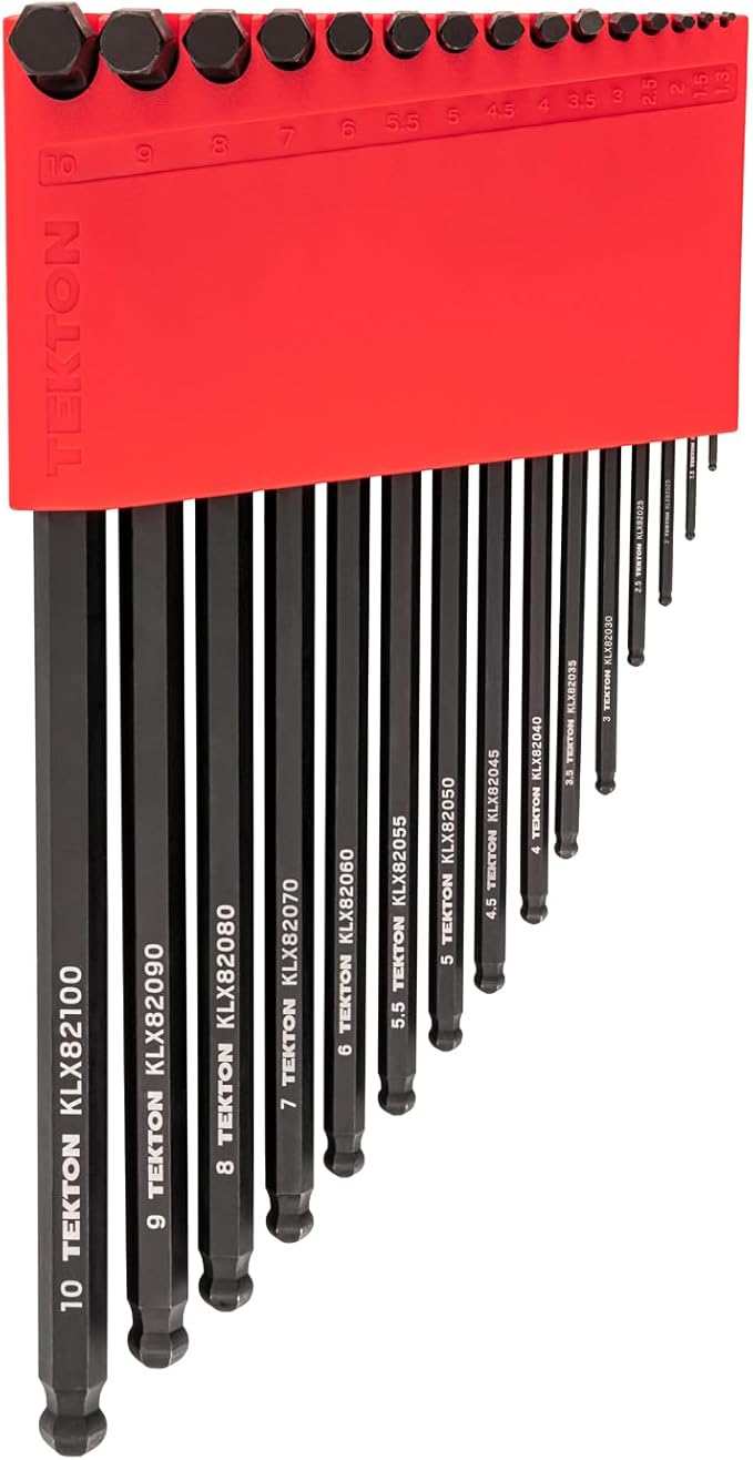 TEKTON Ball End Hex L-Key Set with Holder, 15-Piece (1.3-10 mm) | KLX91203