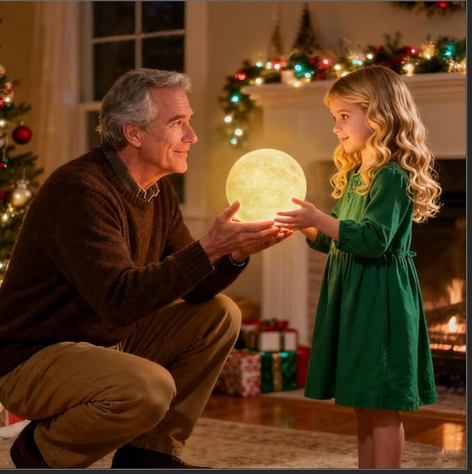 CPLA Moon Lamp Upgrade 128 Colors, Easter Gifts for Kids Girls Boys Teens, Remote & Touch Control, Diameter 6 INCH