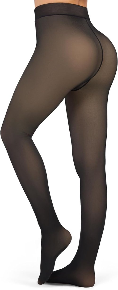 KBVOT Fleece Lined Tights - Warm & Sheer Thermal Leggings for Women | Perfect for Winter Dresses