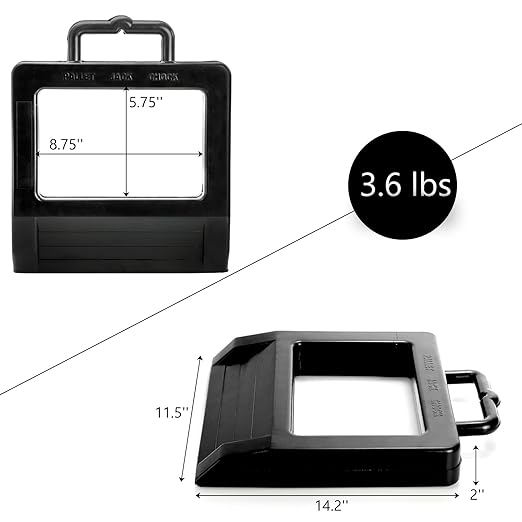 Yesland 2 Pack Rubber Pallet Jack Chock, 14.2 x 11.5 x 2 Inch Heavy Duty Pallet Truck Stopper Black Wheel Stop Chock for Truck Pallet Jack