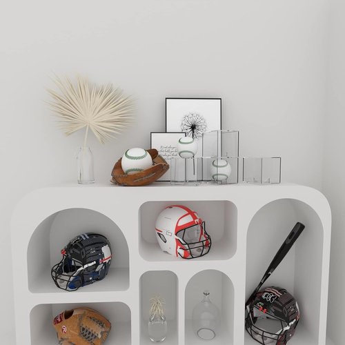Baseball Display Case by [Brand Name] - UV Protected Acrylic Holder for Official Size Baseballs | 4 Pack Clear Cube Autograph Memorabilia