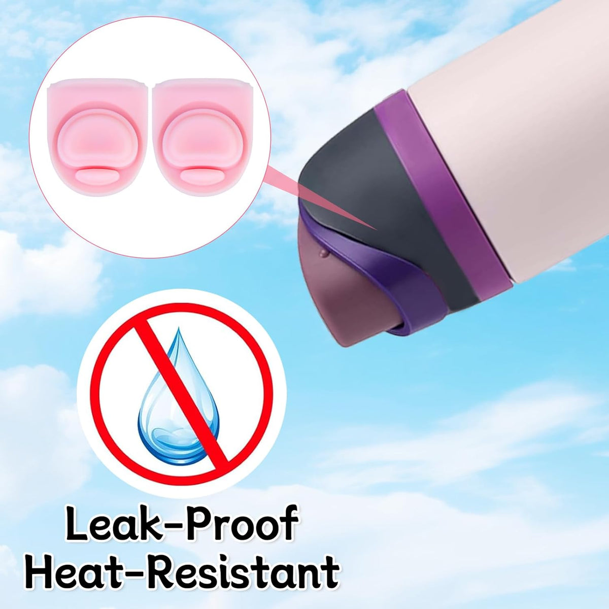 Owala Replacement Rubber Seal Stopper - Durable Silicone Gasket for 16/19/24/32/40oz Bottles | Pink