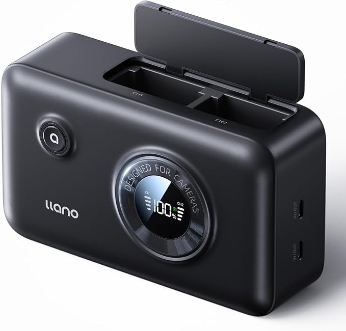 llano 2-in-1 NP-FZ100 Fast Camera Dual Battery Charger
