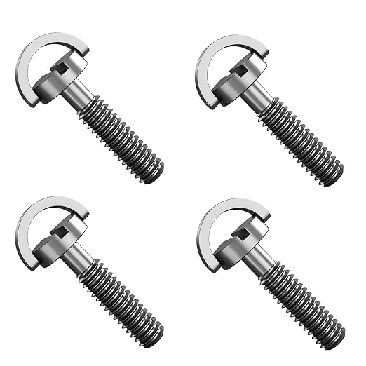 4 Pack Stainless Steel D-Ring 1/4-20 Tripod Screw Adapter, Camera Fixing Screws
