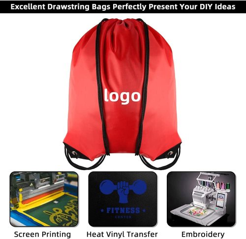 GoodtoU Drawstring Backpack - 20 Pcs Cinch Bags for Gym & Travel | Red Sackpack for Men & Women