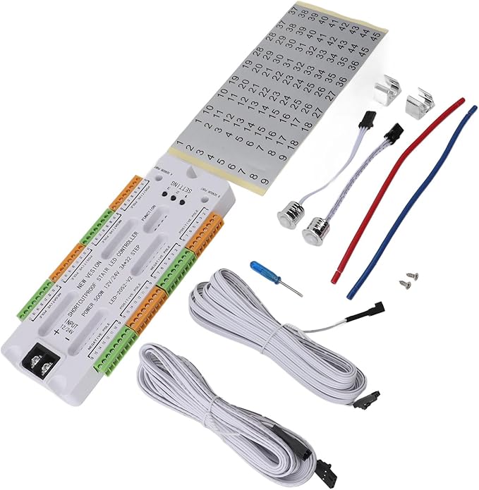 Stair Light with Motion Detector, LED Stair Light Controller Adjustable Step Lighting Staircase Set Intelligent Motion Sensor Kit, for Home Shop