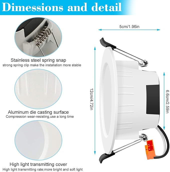 FVTLED Smart Recessed Lighting 4 Inch, Wireless Bluetooth 9W RGBWC Color Changing LED Downlight, 700LM 2700K-6500K Dimmable LED Can Lights - 1 Pack