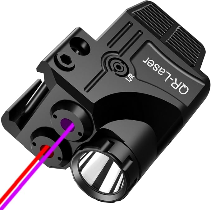Red Green Purple Blue Laser Light Combo, 800 Lumens Tactical Flashlight Laser