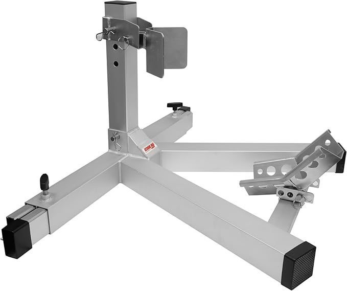 Extreme Max 5001.5975 Pro Series Aluminum Lightweight Heavy-Duty No Drill Adjustable Motorcycle Wheel Chock for Trailer, Garage, or Truck – Fits Tires 15" to 22"