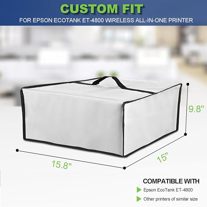 Printer Dust Cover for Epson EcoTank ET-4800, Heavy-Duty 600D Nylon Printer