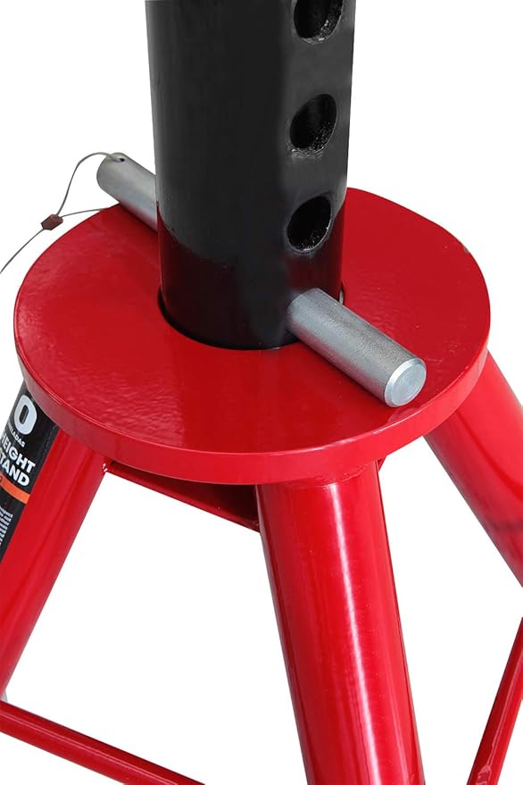 Big RED 10 Ton (20,000 lb) Capacity Heavy Duty Steel Jack Stands, 2 Pack, Low Profile, T90070