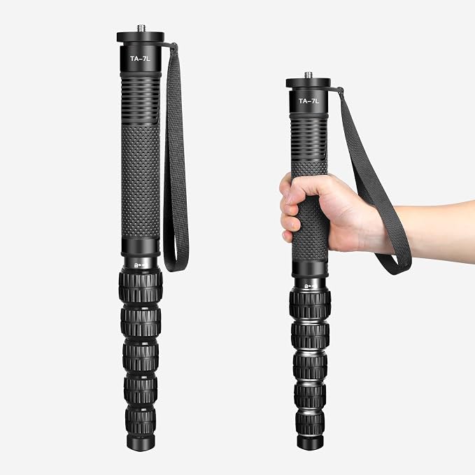 TONYBOO 68.5” Aluminum Camera Monopod, Lightweight & Portable, 5-Section Travel