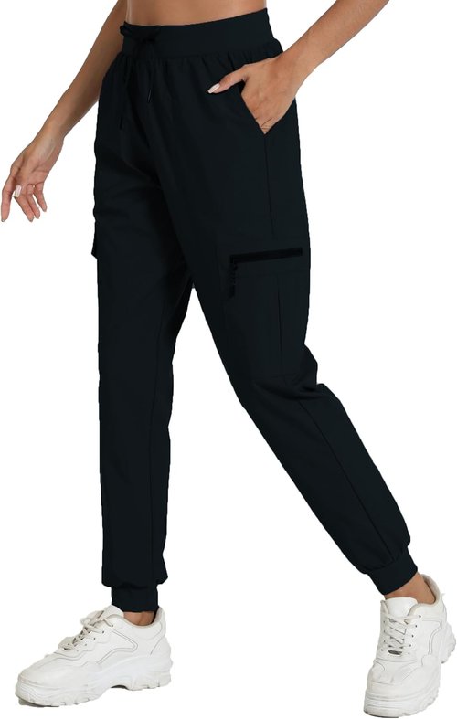 Haowind Cargo Pants for Women - Lightweight Athletic Joggers with Pockets for Outdoor Activities