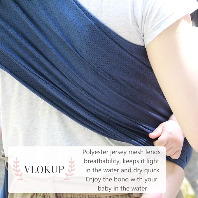 Baby Water Ring Sling Carrier | Lightweight Breathable Mesh Baby Wrap for Infant, Newborn, Kids and Toddlers | Perfect for Summer, Swimming, Pool, Beach | Great for Dad Too Blue