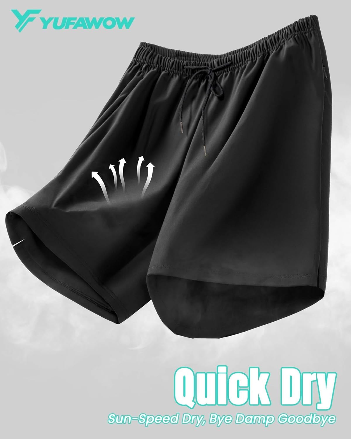 Skiennix Men's Swim Trunks - Quick Dry 7-Inch Compression Liner with Zipper Pockets for Beach & Gym