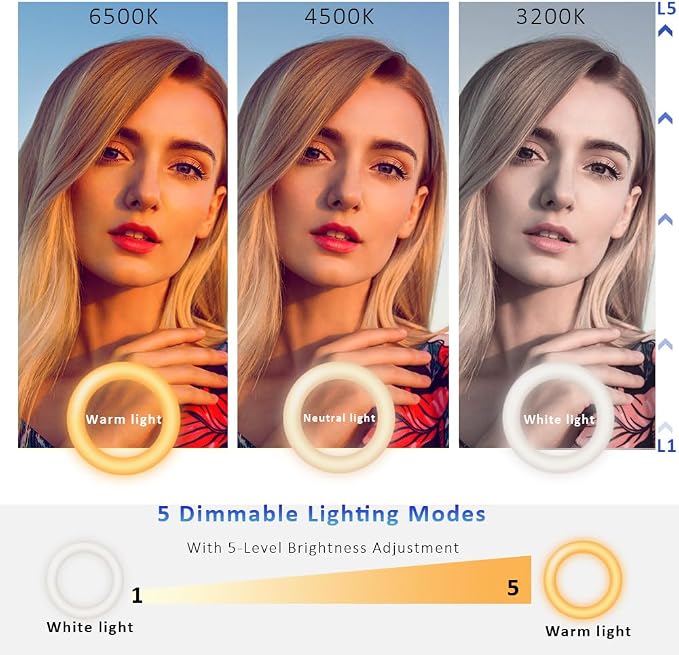 Cyezcor Video Conference Lighting Kit， Clip on Light Reading Lights， Ring Light