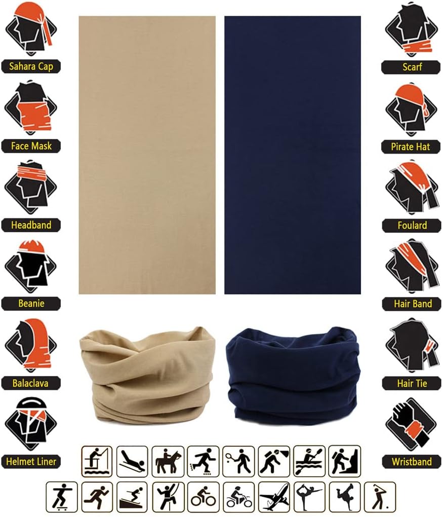 VANCROWN Headband Neck Gaiter - Versatile Face Mask & Magic Scarf for Men and Women