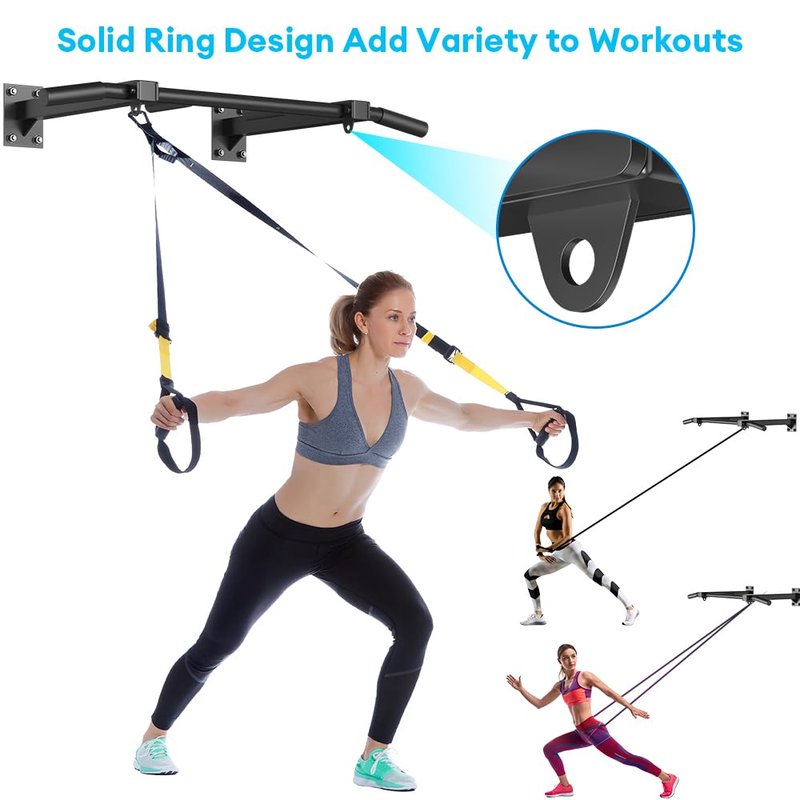 Wall Mount Pull Up Bar, Joist Mount Pull Up Bar, Beam and Rafter Mounted Chin Up Bar for Home Gym With Wood Mount and Wall Mount Screws (Black5)