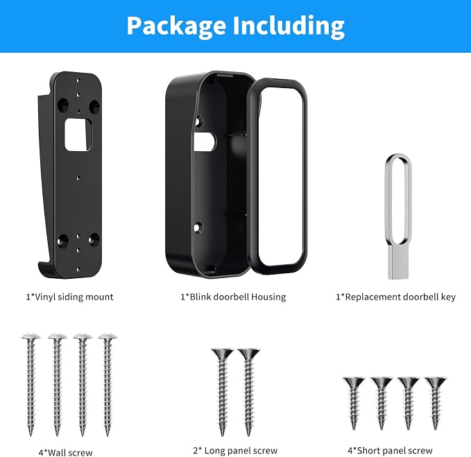 Blink Doorbell Vinyl Siding Mount and Waterproof Door Case, Fit