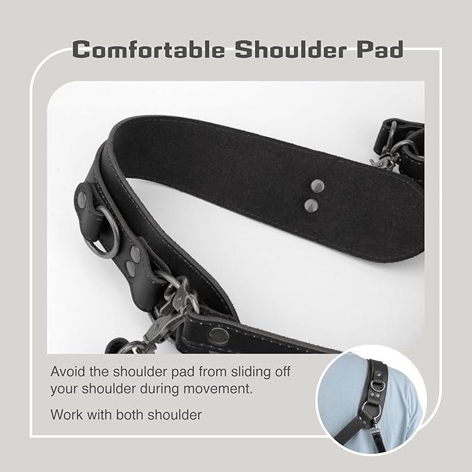 Leather Camera Harness for 1 Camera, Single Camera Strap for Photographers
