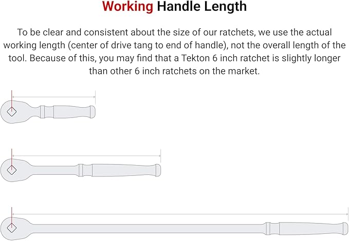 TEKTON 1/4, 3/8, 1/2 Inch Drive Flex Head Ratchet Set, 3-Piece (6, 8, 10-1/2 in.) | SRH92004