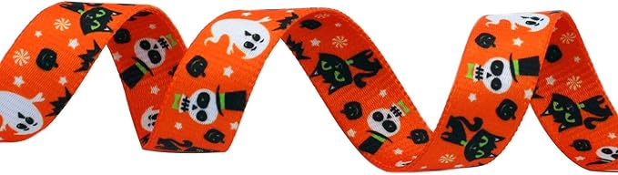 Halloween Dog Collar and Leash Set - Pumpkin Bat Ghost Pattern - Adjustable for Small Medium Large Dogs(Halloween Set,L)