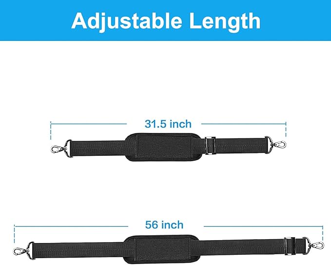 MOSISO 56 inch Shoulder Strap, Adjustable Thick Soft Universal Replacement