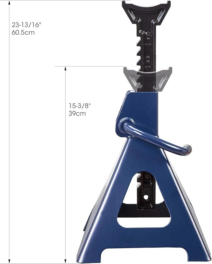 TCE 6 Ton (12,000 LBs) Capacity Steel Jack Stands, 2 Pack, Blue, AT46002U