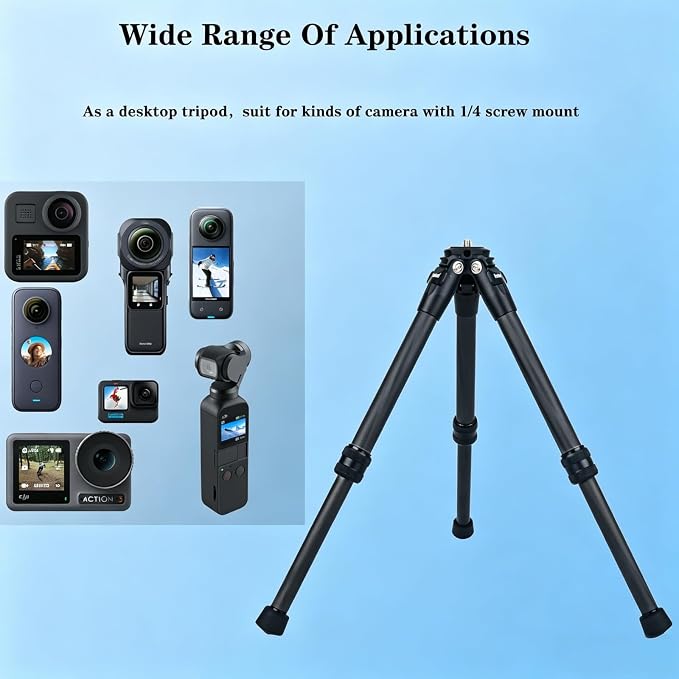 Lightweight Carbon Fiber Mini Tripod, 7/10.5 Inches Sturdy Desktop Tripod