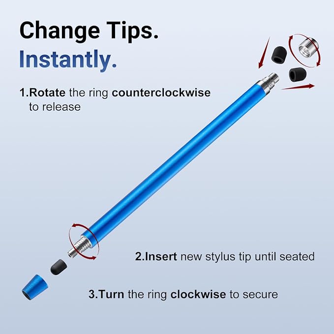 LINFANC 12Pcs Stylus Pen for Touchscreen, 2-in-1 High Precision & Sensitivity