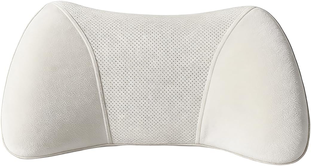 Car Lumbar Support Pillow, Memory Foam Vehicle Driver Seat Pillow Pad for Lower Back Pain Relief, Automotive Interior Lumbar Back Support Cushion, Universal for SUV RV Truck (Beige)