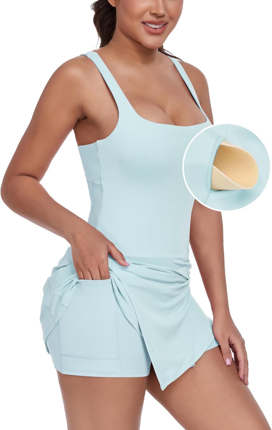 Skiennix Women's Tennis Dress - Built-In Shorts & Bra for Ultimate Comfort | Athletic Mini Dress