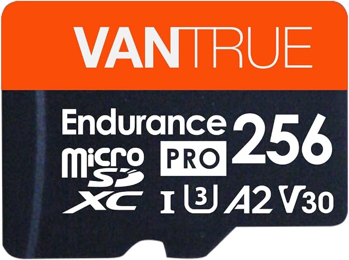 Vantrue 256GB microSDXC UHS-I U3 4K UHD Video High Speed Transfer Monitoring SD