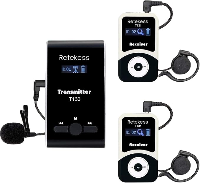 Retekess T130 Wireless Audio Tour Guide System, Translation Headphones