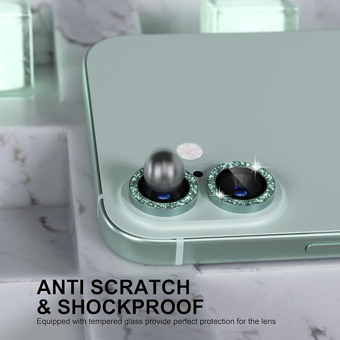 Choiche Compatible for iPhone 16 /iPhone 16 Plus Camera Lens Protector Bling