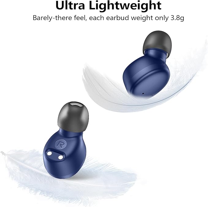 kurdene Wireless Earbuds Bluetooth 5.3 Light Weight in Ear Headphones | Premium Sound Bass Ear buds with Charging Case,Touch Control,Built in Mics Headset,Clear Calls for Sports Workout Blue