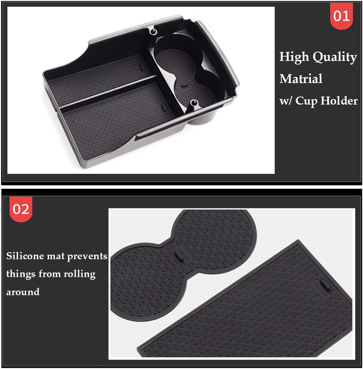 Jaronx Compatible with Tesla Model X/S Center Console Organizer 2016-2021