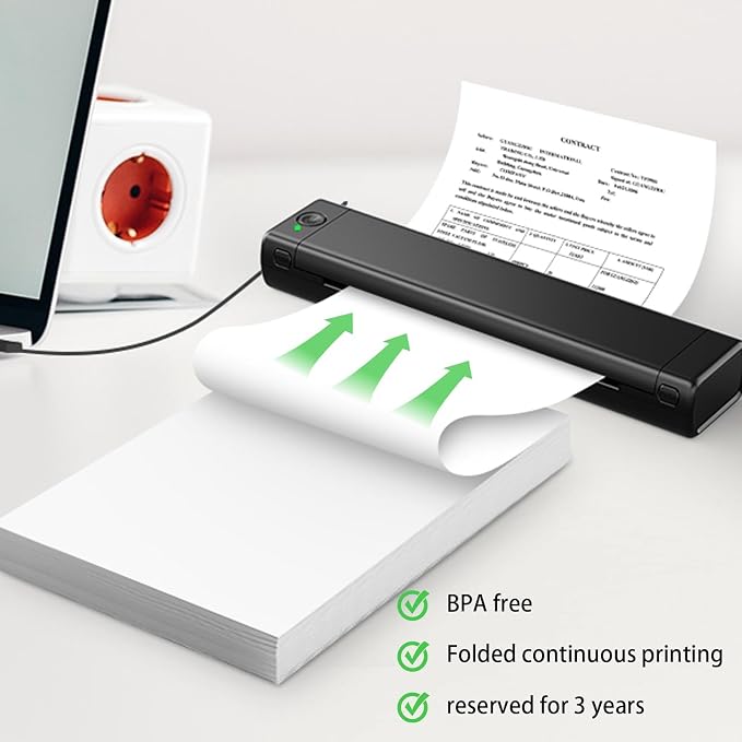 Thermal Printer Paper 8.5 x 11 Inch, 200 Sheets US Letter Size Thermal Paper