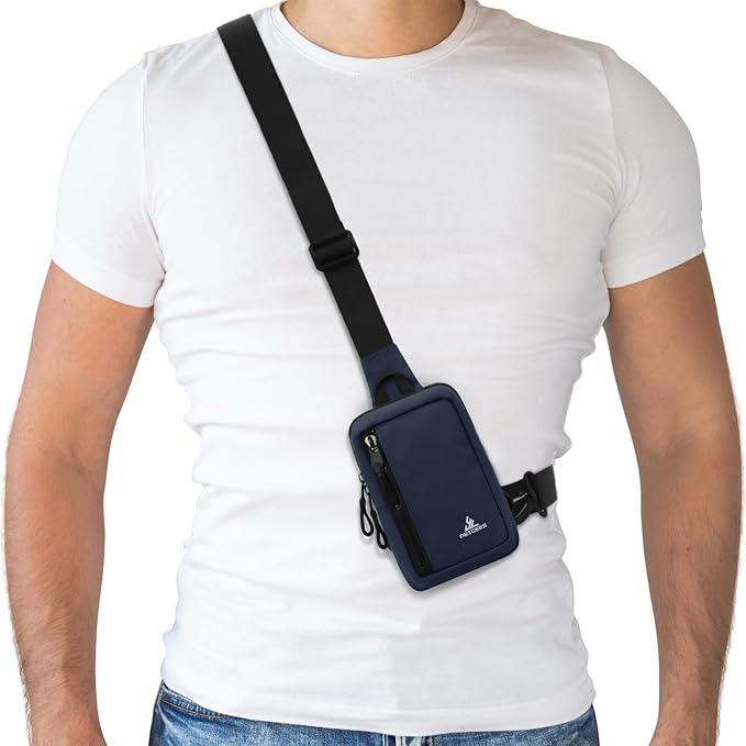 Peicees Small Crossbody Bag for Men Women Mini Sling Bag Travel Running Phone