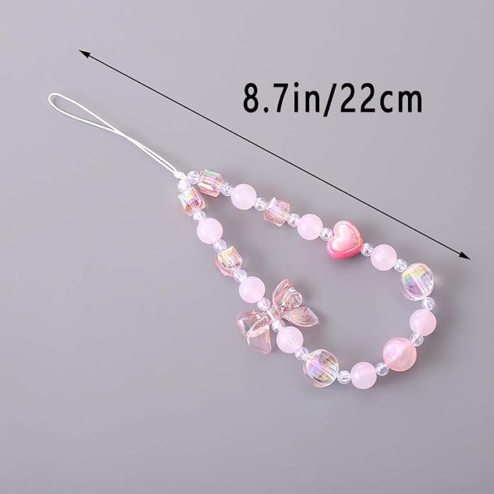 Beaded Phone Charm Lanyard Strap Girly Style Fixed Beads Pearl Lanyards