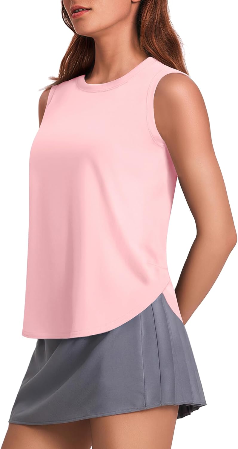 PINSPARK Workout Tank Tops for Women - UPF 50+ Quick Dry Sleeveless Yoga Shirt | Loose Fit with Side Slits