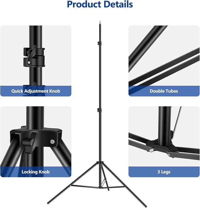 Neewer T-Shaped Background Backdrop Support Stand Kit, 8.5ft/2.6m Tall