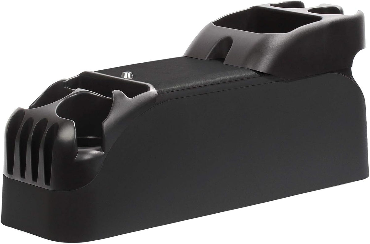 Moblorg Center Console for Minivans, SUVs, Middle Van Console, Extra Cup Holders, Large Storage, 27"L x 11.5"W x 8.5"H,Made in USA (Black)