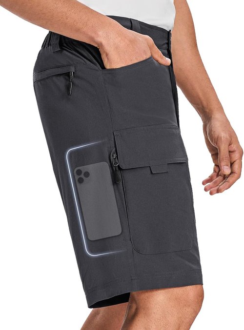 Moosehill Men's Hiking Shorts - Lightweight, Quick-Dry, Water-Resistant with 6 Pockets for Outdoor Adventures