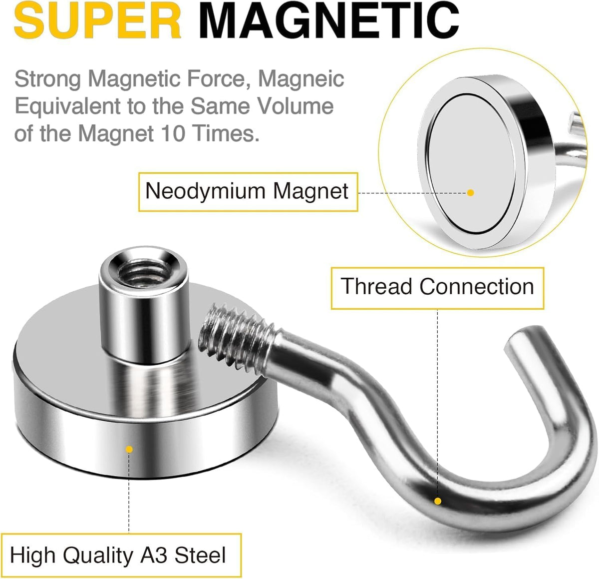 DIYMAG Magnetic Hooks 12pcs 85lbs Cruise Essentials 2026 Magnet Hook
